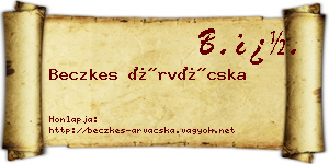 Beczkes Árvácska névjegykártya